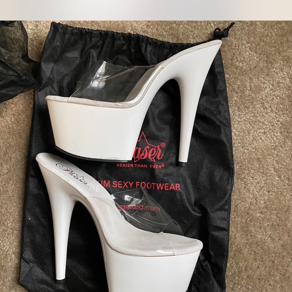Pleaser White Platform Heels